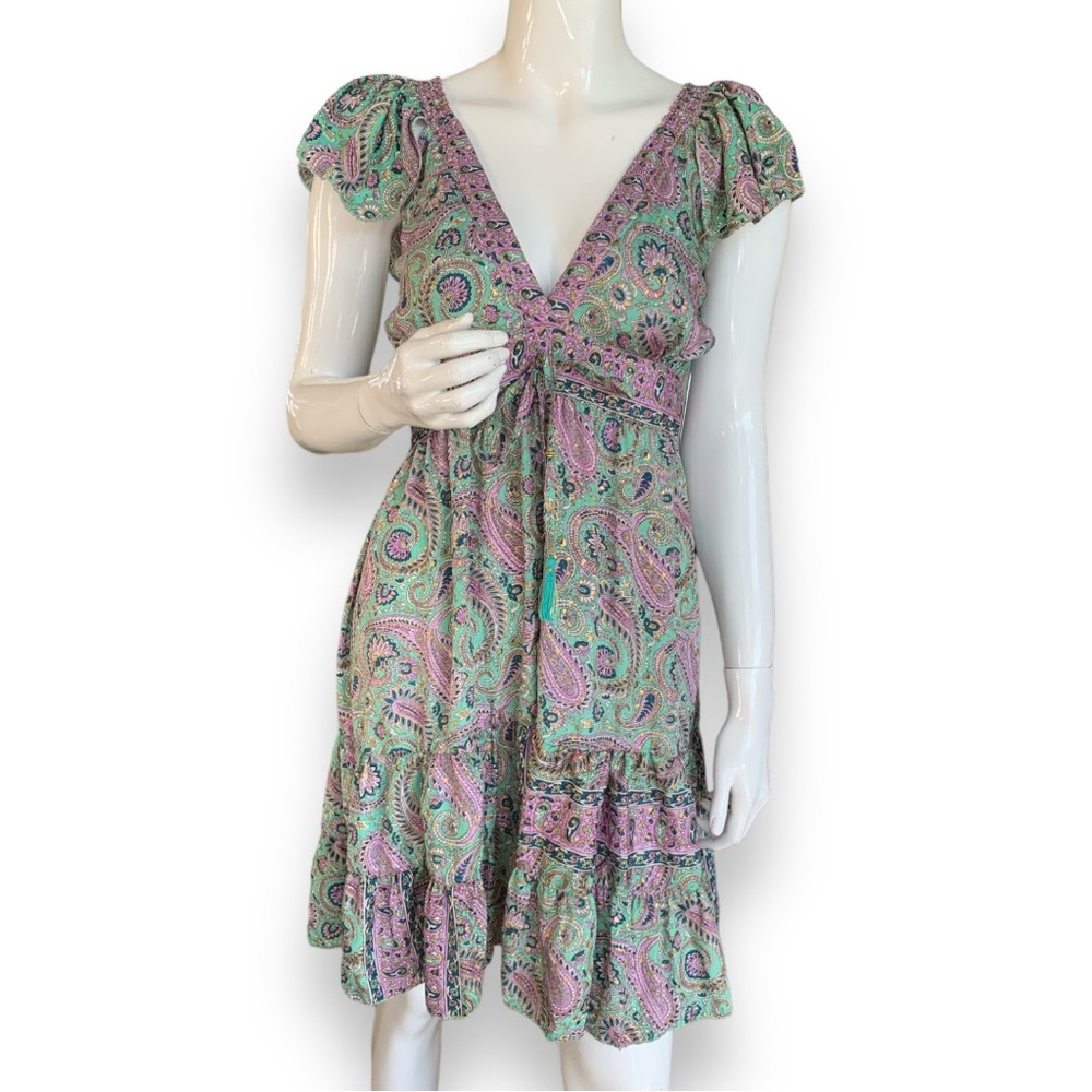SILK PAISLEY PRINT SUNDRESS.  WOMEN’S SIZE SMALL